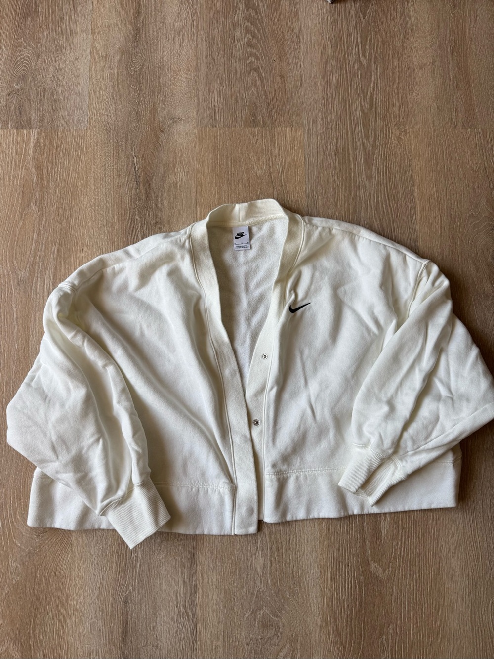 Nike Cream Phoenix Fleece Button-Front Cardigan